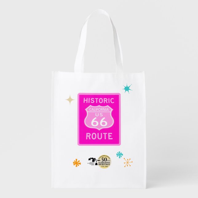 Reusable Grocery Bag Route 66 Claremont (Front)
