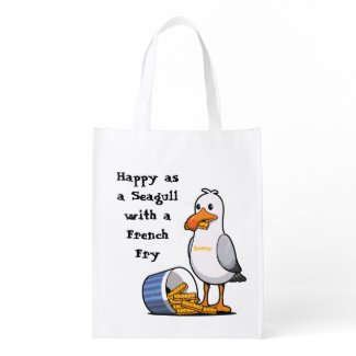 Reusable Grocery Bag Sunny Seagull Fan Wildwood Fr