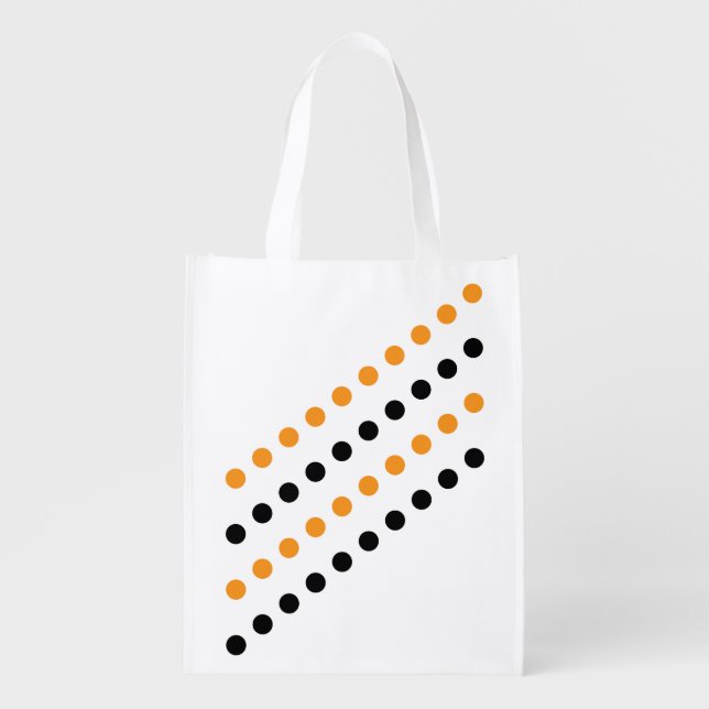 Reusable Grocery Bag - Unique Polka Dot Design (Front)