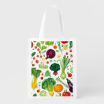 Reusable Grocery Bag Vegetable Garden Pattern