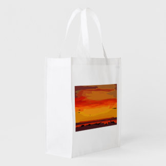 Reusable Grocery Bag with Abstract Art