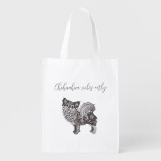 Reusable Grocery Bag with chihuahua design