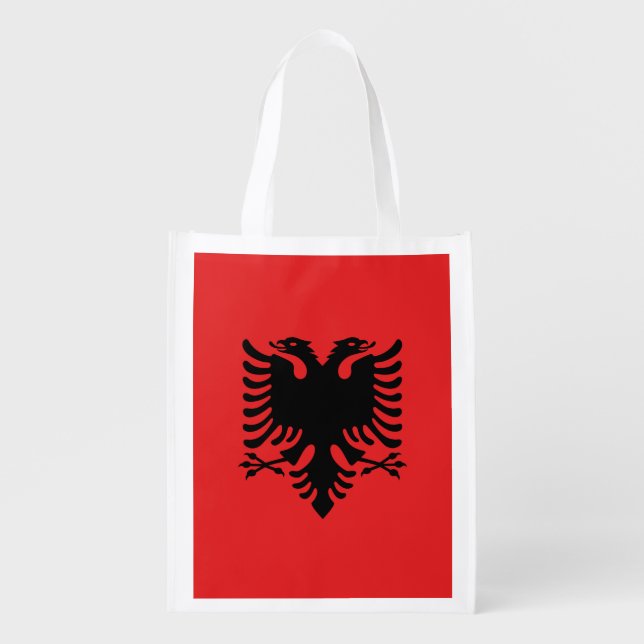 Reusable grocery bag with Flag of Albania (Front)