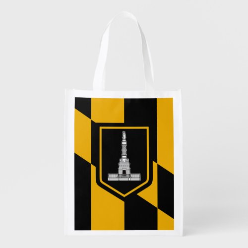 Reusable grocery bag with Flag of Baltimore