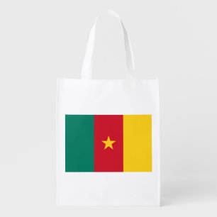 Reusable grocery bag with Flag of Cameroon
