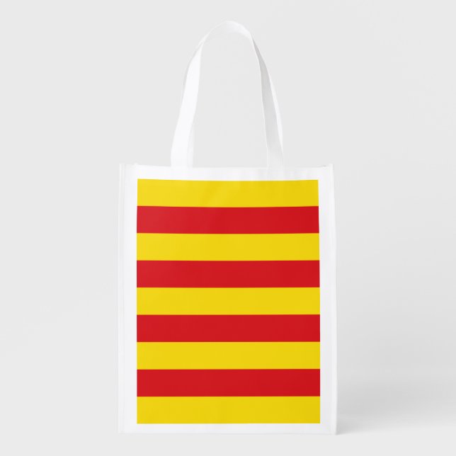 Reusable grocery bag with Flag of Catalonia (Front)