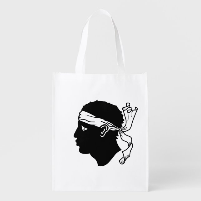 Reusable grocery bag with Flag of Corsica (Front)