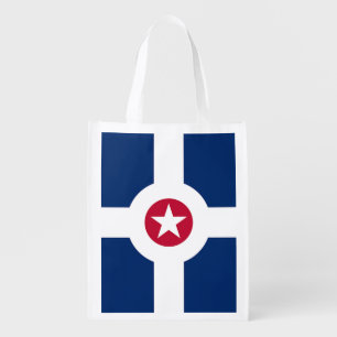Reusable grocery bag with Flag of Indianapolis