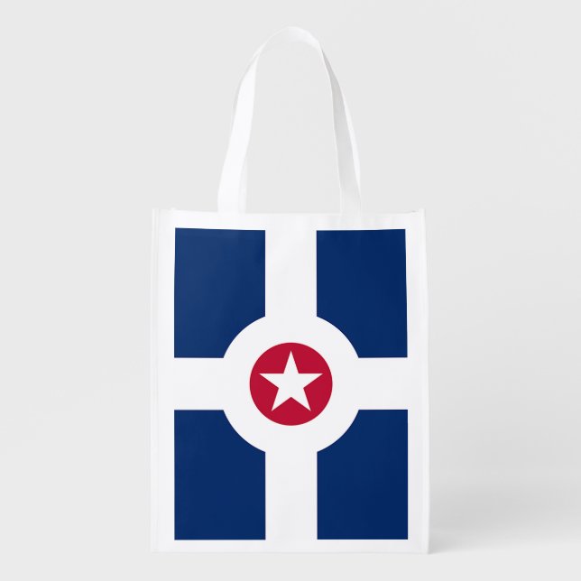 Reusable grocery bag with Flag of Indianapolis (Front)