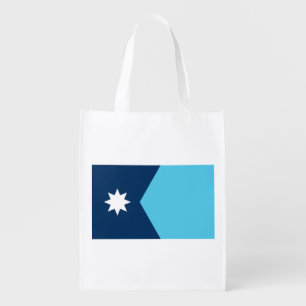 Reusable grocery bag with Flag of Minnesota, USA