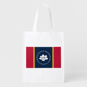 Reusable grocery bag with Flag of Mississippi