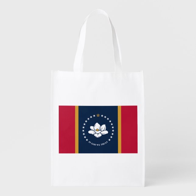 Reusable grocery bag with Flag of Mississippi (Front)