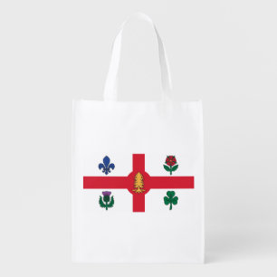 Reusable grocery bag with Flag of Montreal