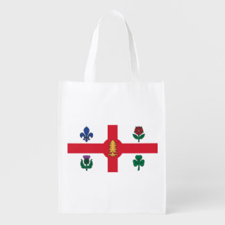 Reusable grocery bag with Flag of Montreal