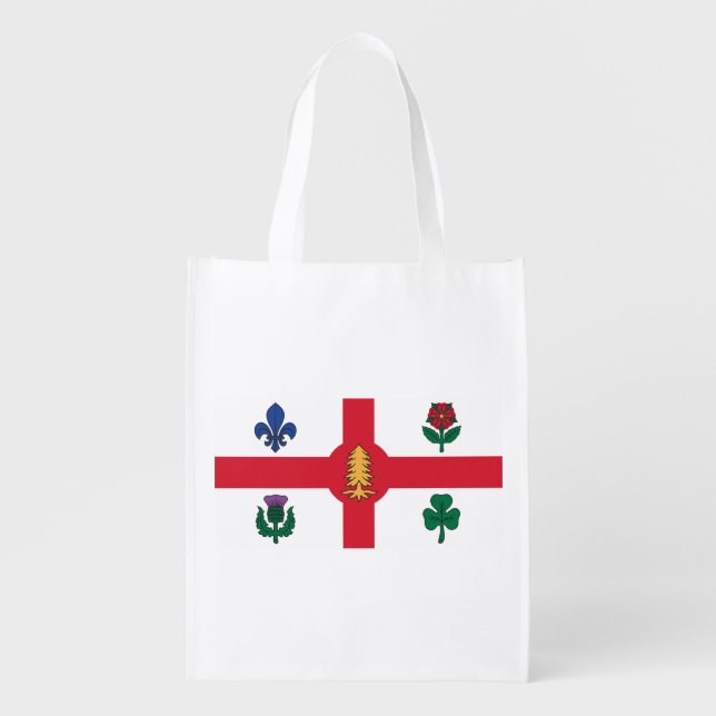 Reusable grocery bag with Flag of Montreal (Front)