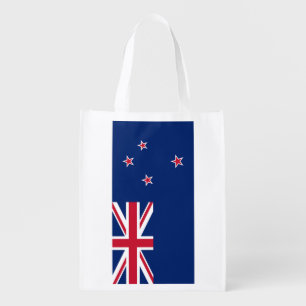 Reusable grocery bag with Flag of New Zealand