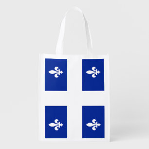 Reusable grocery bag with Flag of Quebec