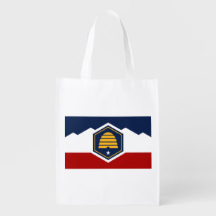 Reusable grocery bag with Flag of Utah, USA