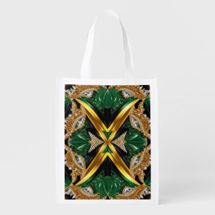 Reusable grocery bag with Jamaican Colors