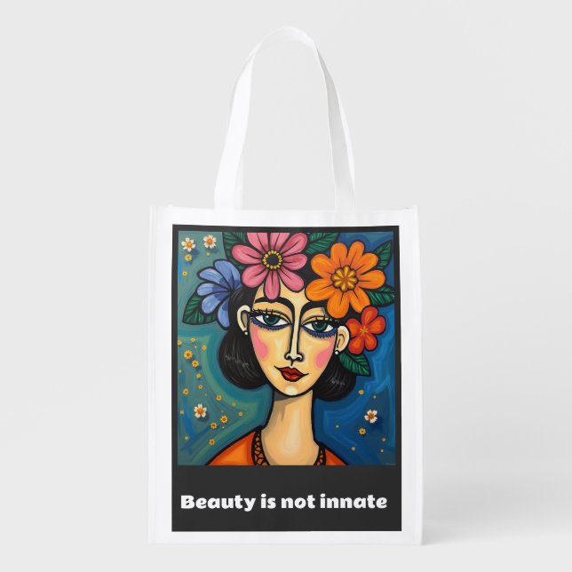 Reusable Grocery Bag with modern art design (Front)