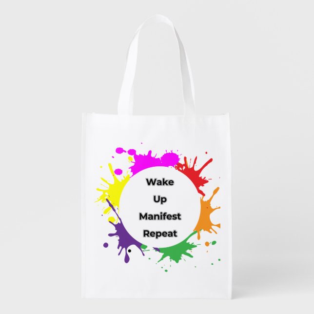 Reusable Grocery Bag with Motivational Design (Front)