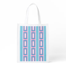 Reusable Grocery Bag with Rectangle Patterns