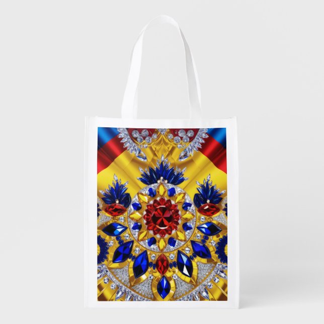 Reusable grocery bag with Romanian Colors (Front)