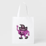 Reusable Grocery Bags Witch Hat Pumpkin