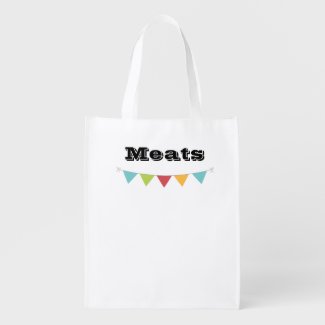 Reusable Grocery Bags with Label - For Meats