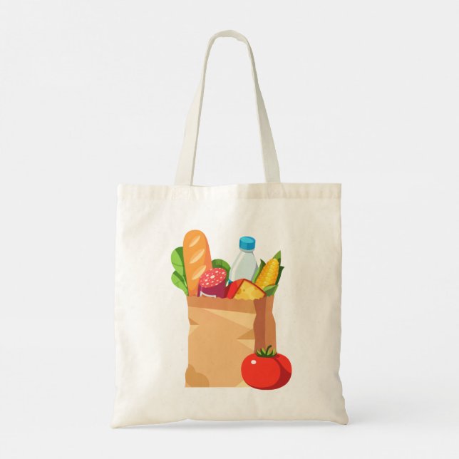 Reusable Grocery Tote Bag (Back)