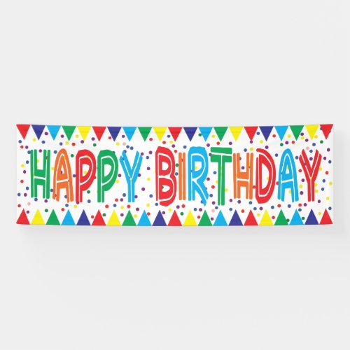 Reusable happy birthday in bright colors banner