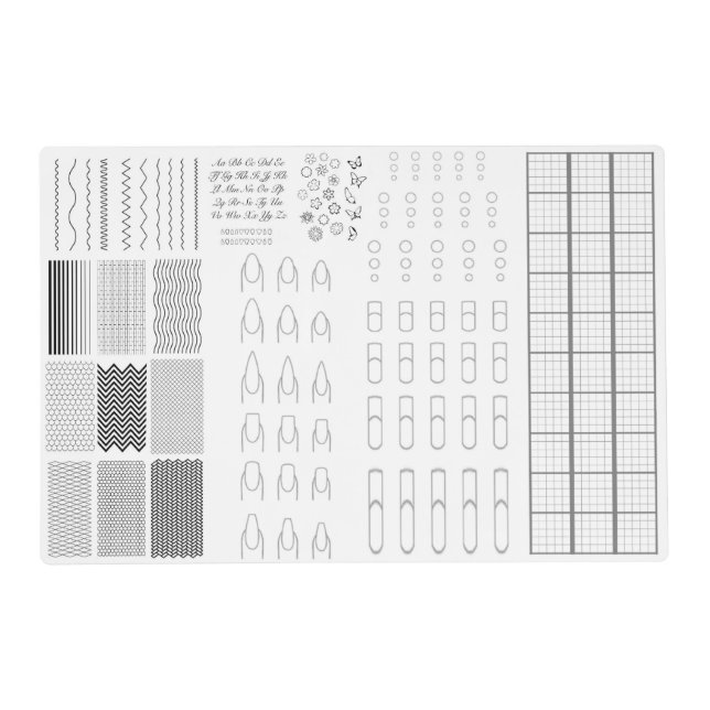 Reusable Laminated Nail Art Training Mat (Front)