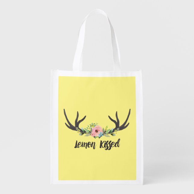Reusable Lemon Kissed Grocery Bag (Front)