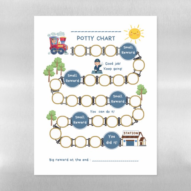 Reusable Magnetic Dry Erase Potty training Chart  Sheet (Vertical)