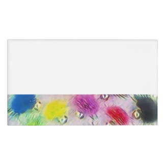reusable name tag Fluff Party design