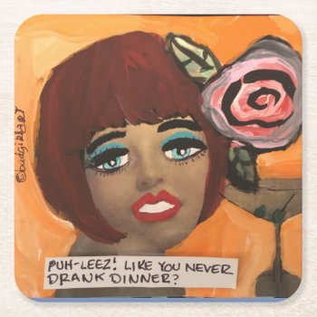 Reusable Paper Coasters- Square Paper Coaster by badgirlart at Zazzle