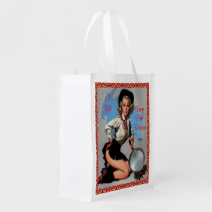Reusable Shopping Bag Vintage Cowgirl Cook Gift