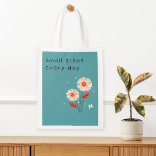 Reusable Shopping Bag with Flower - Small Steps...