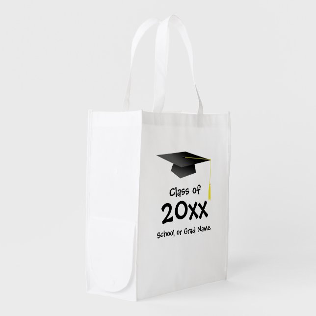 Reusable stock - Graduation - Personalized Grocery Bag (Front Side)