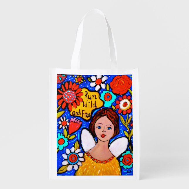 Reusable tote folds up within itself market bag (Front)