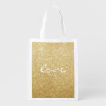 Reusable Tote - Glittered Love at Zazzle