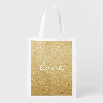 Reusable Tote - Glittered Love by ShineLines at Zazzle