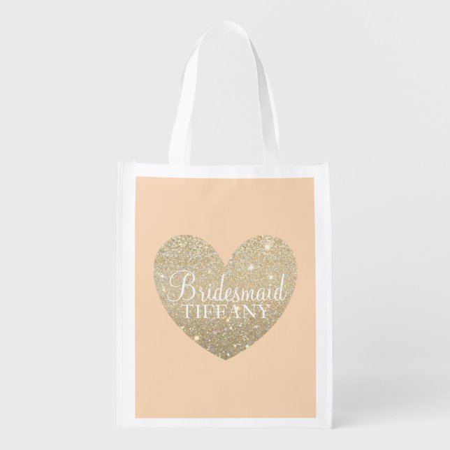 Reusable Tote - Heart Fab bridesmaid Market Tote (Front)