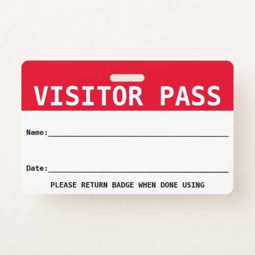 Reusable Visitor Pass  Hall Pass _ Customize  Badge