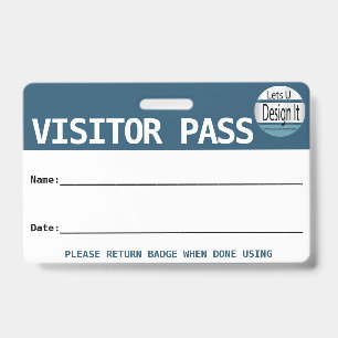 Reusable Visitor Pass / Hall Pass With Logo  Badge