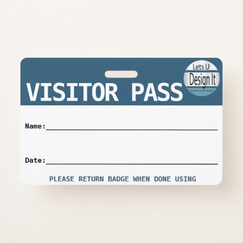 Reusable Visitor Pass  Hall Pass With Logo  Badge