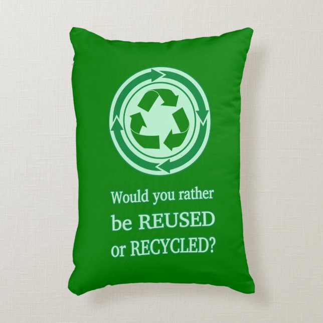 Reuse and Recycle Accent Pillow (Front(Vertical))