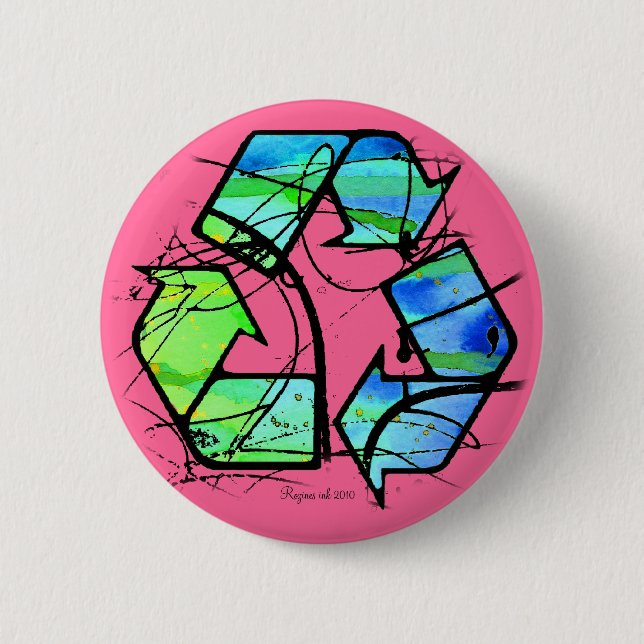 Reuse, Reduce, Recycle Earth Day Gifts Pinback Button (Front)