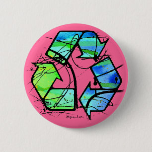 Reuse, Reduce, Recycle Earth Day Gifts Pinback Button