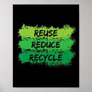 Reuse Reduce Recycle Funny Ecological Earth Day Gi Poster